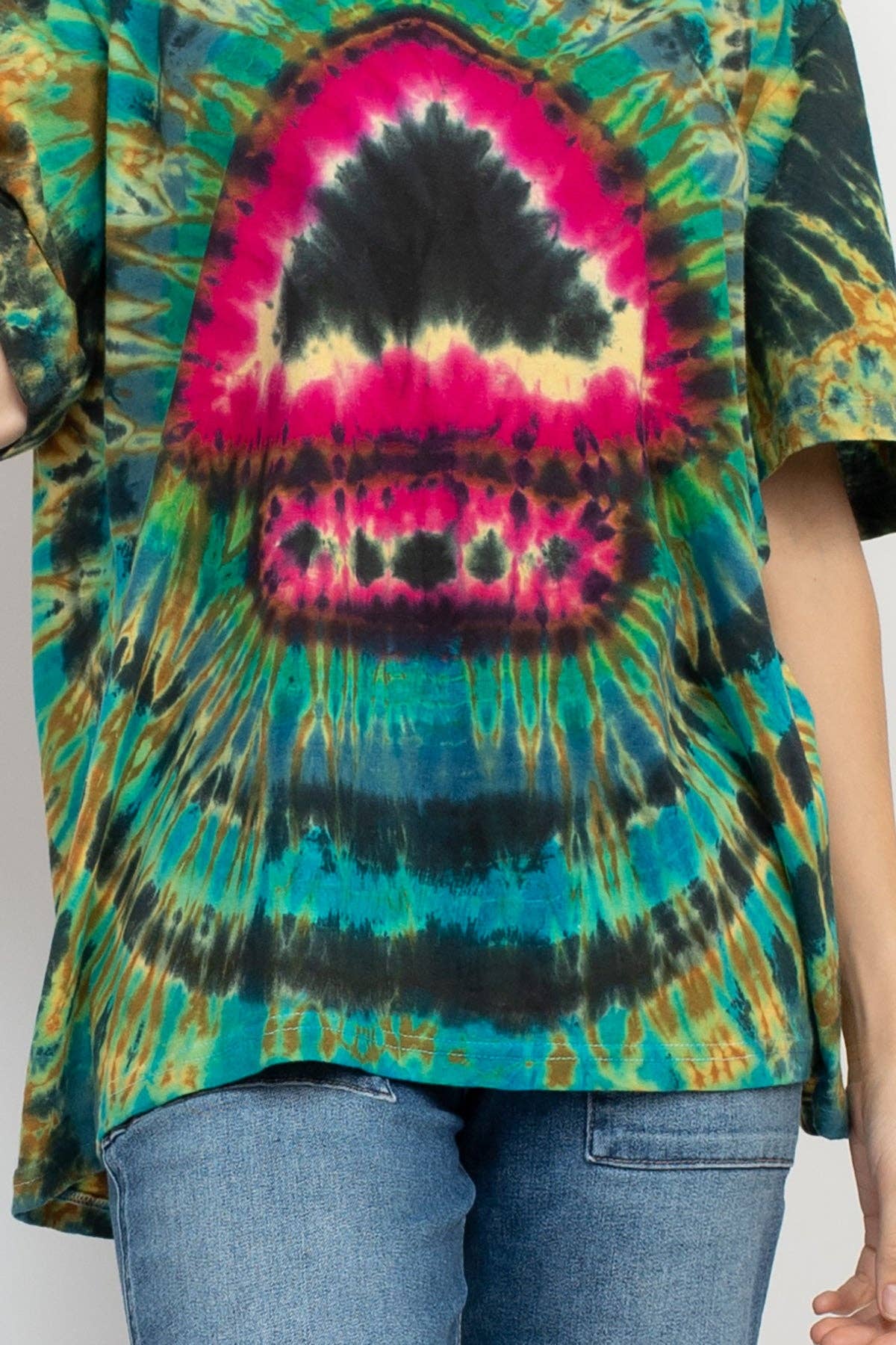 Psychedelic Tie-dye Unisex Tee: Geen / X-Large