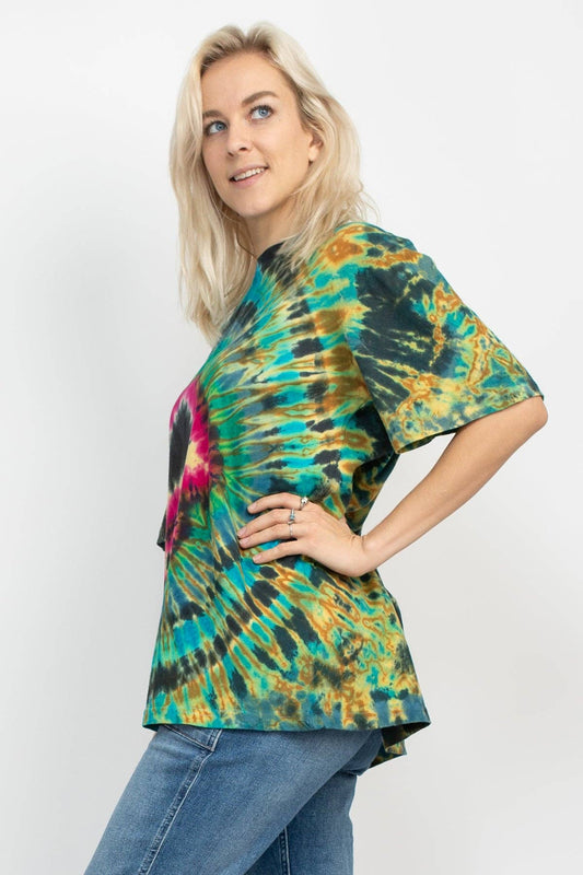 Psychedelic Tie-dye Unisex Tee: Grey / Large