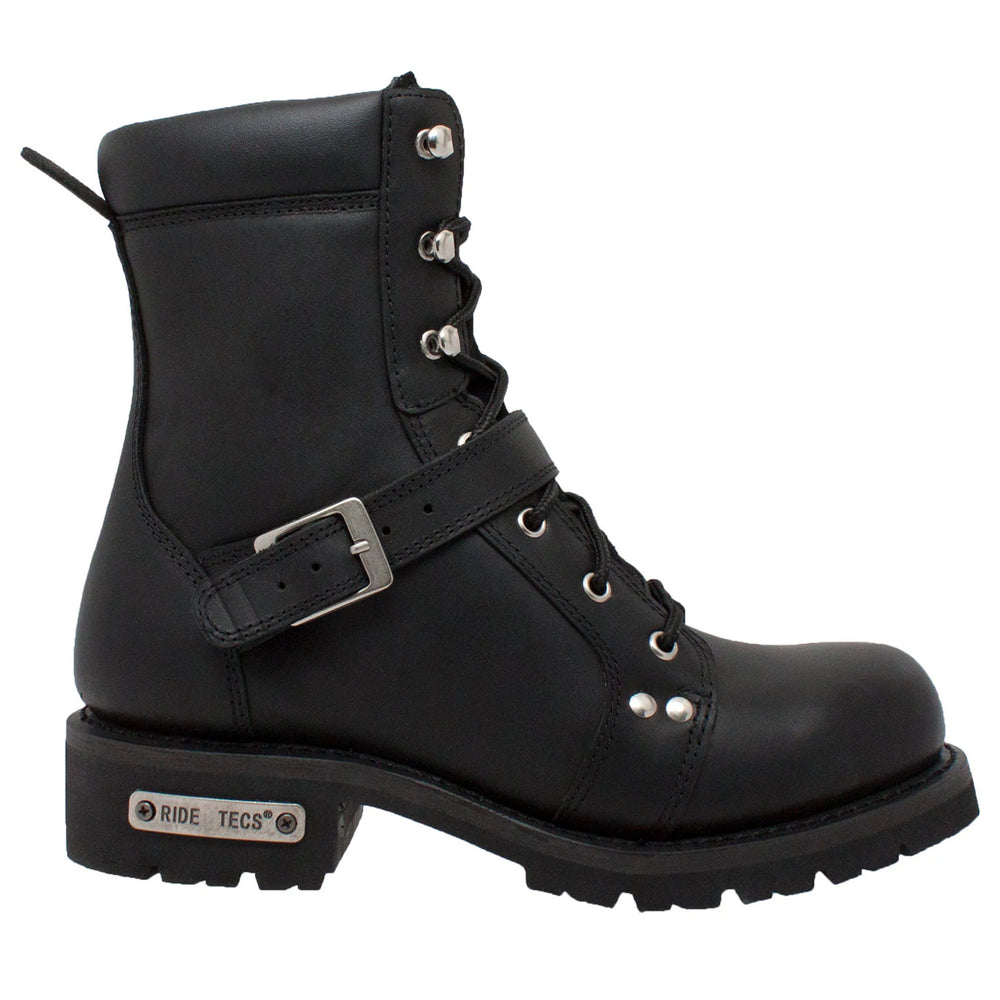 9146M Men's 6" YKK Zipper Black Biker Boot