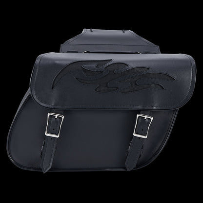 Dream Apparel PVC Motorcycle Saddlebag with Flame