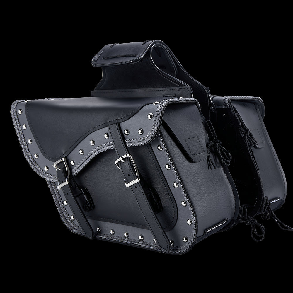 Dream Apparel PVC Motorcycle Saddlebag With Studs