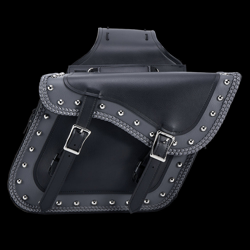 Dream Apparel PVC Motorcycle Saddlebag With Studs