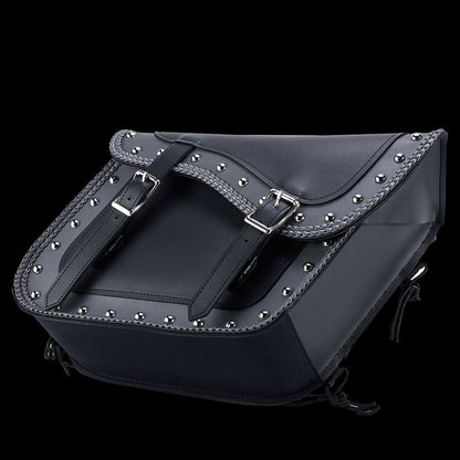 Dream Apparel PVC Motorcycle Saddlebag With Studs