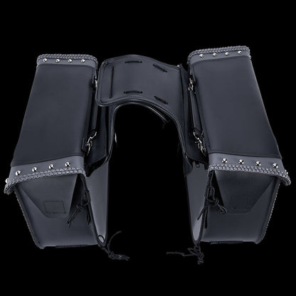 Dream Apparel PVC Motorcycle Saddlebag With Studs