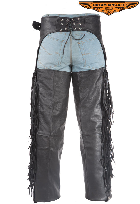 Motorcycle Chaps With Braid & Fringes