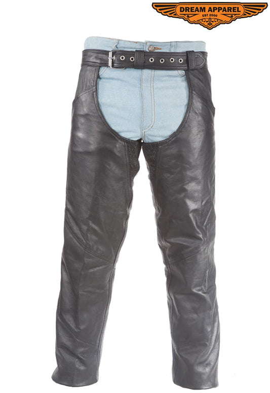 Heavy Duty Biker Leather Motorcycle Chaps