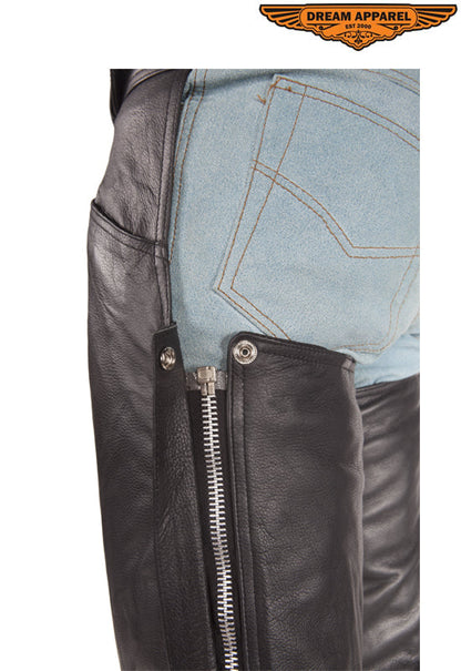 Heavy Duty Biker Leather Motorcycle Chaps