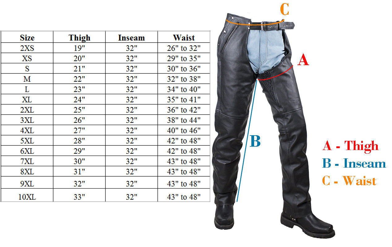 Removable Liner Chaps With 3 Pockets