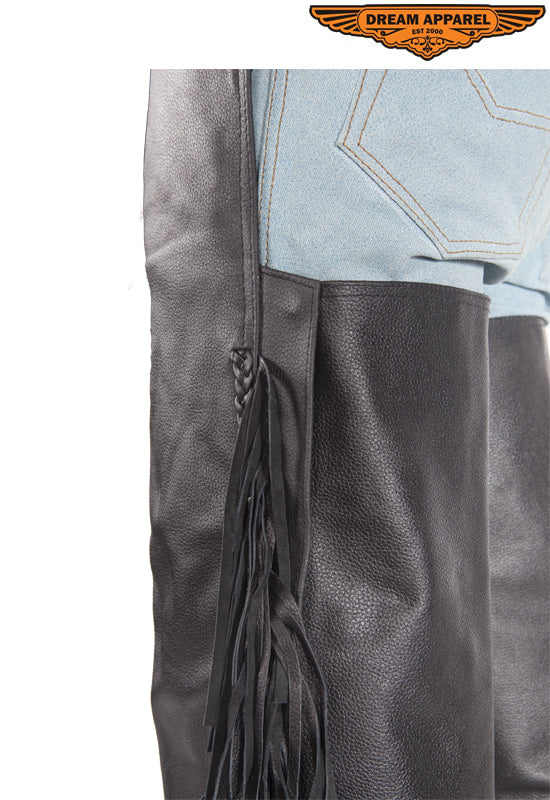 Motorcycle Chaps With Braid & Fringe