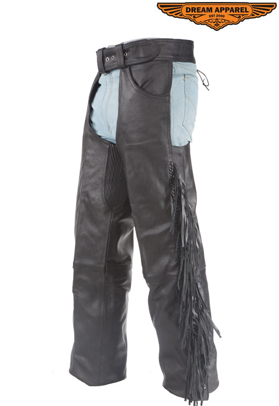 Motorcycle Chaps With Braid & Fringe