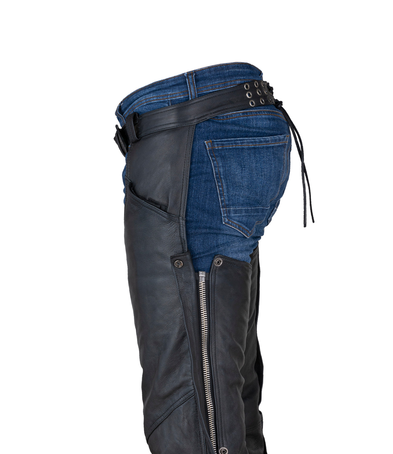 Heavy Duty Biker Leather Motorcycle Chaps