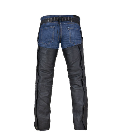 Heavy Duty Biker Leather Motorcycle Chaps