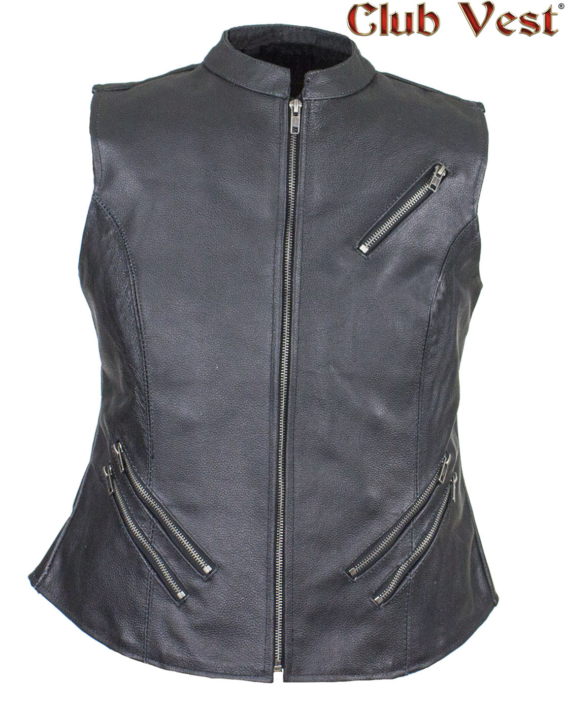 Dream Apparel  Women's Leather Concealed Carry Pocket Club Vest