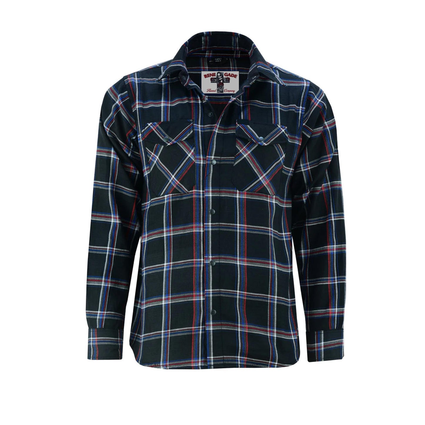 DS4680 Flannel Shirt - Black, Red and Blue