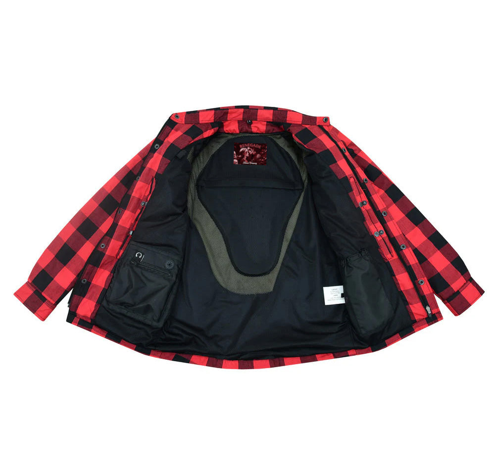 DS4671 Armored Flannel Shirt - Red