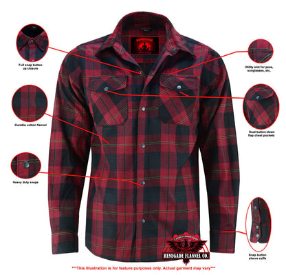 DS4682 Flannel Shirt - Red and Black