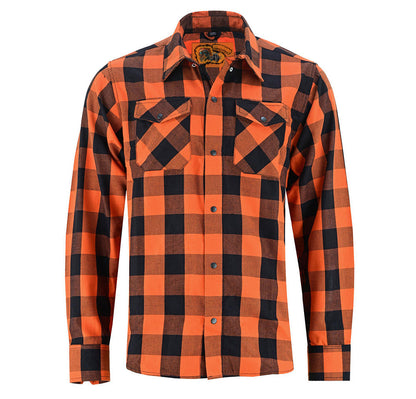 DS4684 Flannel Shirt - Orange and Black