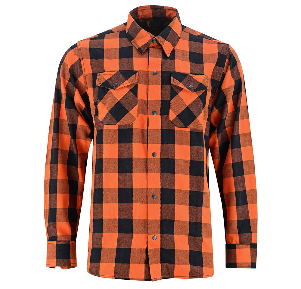 DS4684 Flannel Shirt - Orange and Black