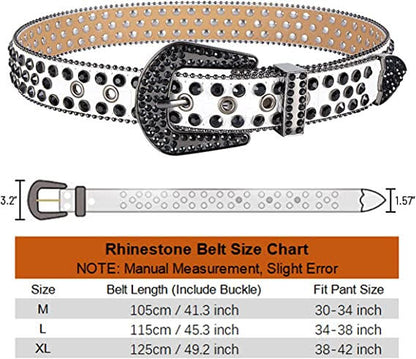 Dream Apparel Premium Strap Men Women Western Fashion Bling Bling Rhinestones Diamond Belts