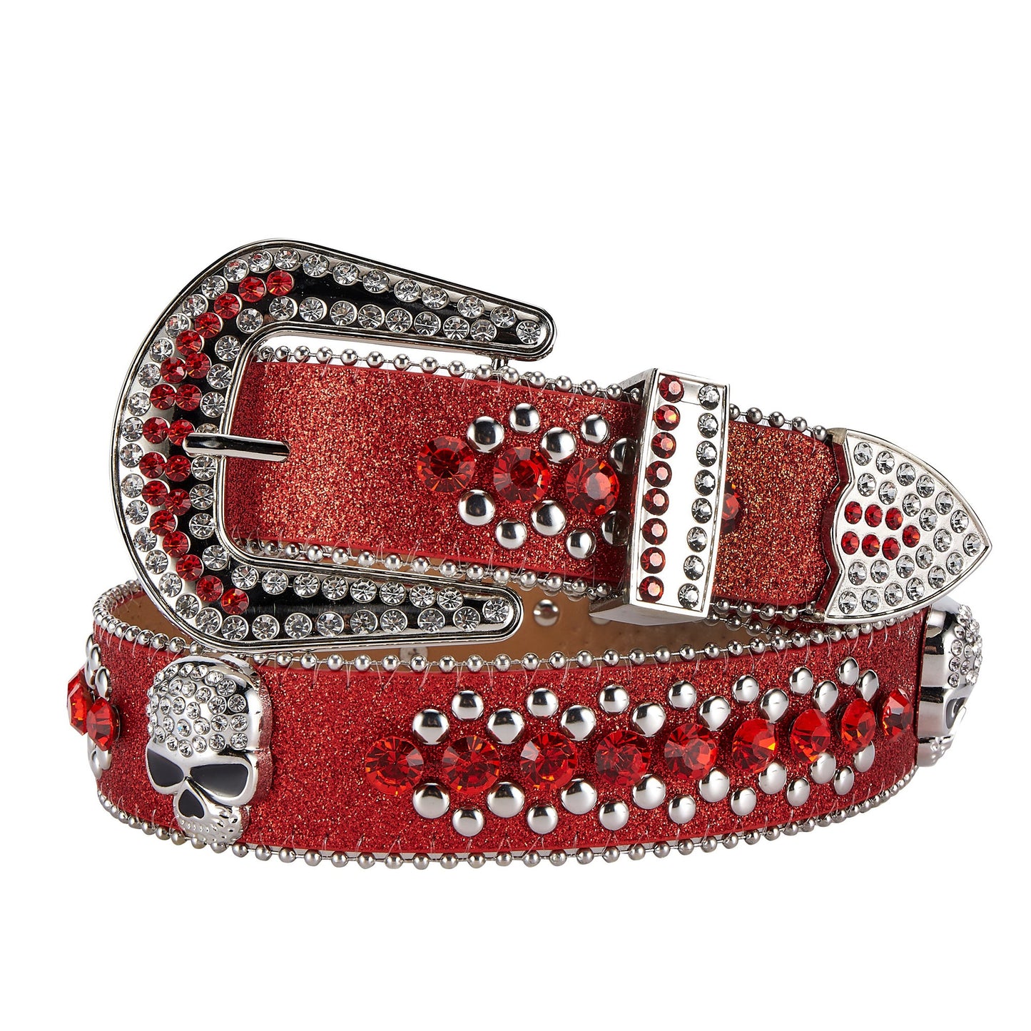 Dream Apparel Premium Strap Men Women Western Fashion Red Bling Bling Rhinestones Diamond Belts