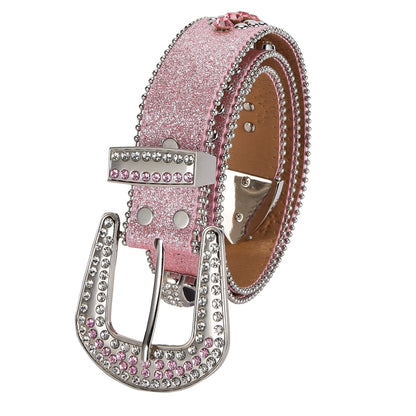 Dream Apparel Premium Strap Men Women Western Fashion Pink Bling Bling Rhinestones Diamond Belts