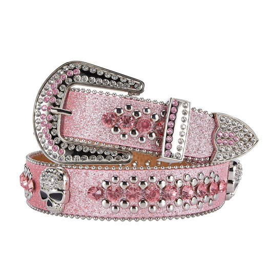 Dream Apparel Premium Strap Men Women Western Fashion Pink Bling Bling Rhinestones Diamond Belts