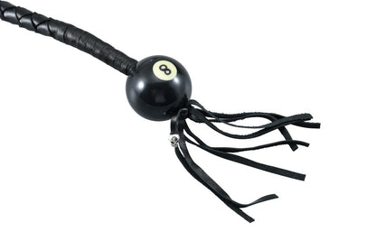 Dream Apparel 36" Long Black Fringed Get Back Whip With Black Pool Ball 8