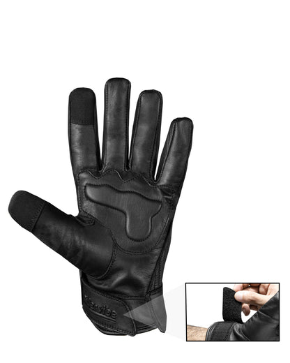 Dream Apparel Black Gaunlet Motorcycle Gloves