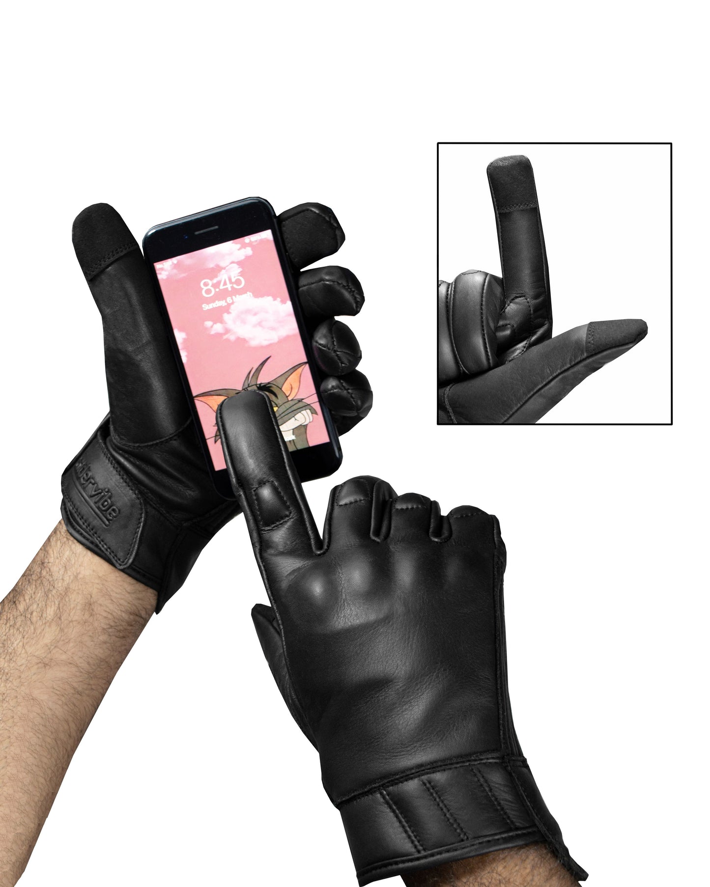 Dream Apparel Black Gaunlet Motorcycle Gloves