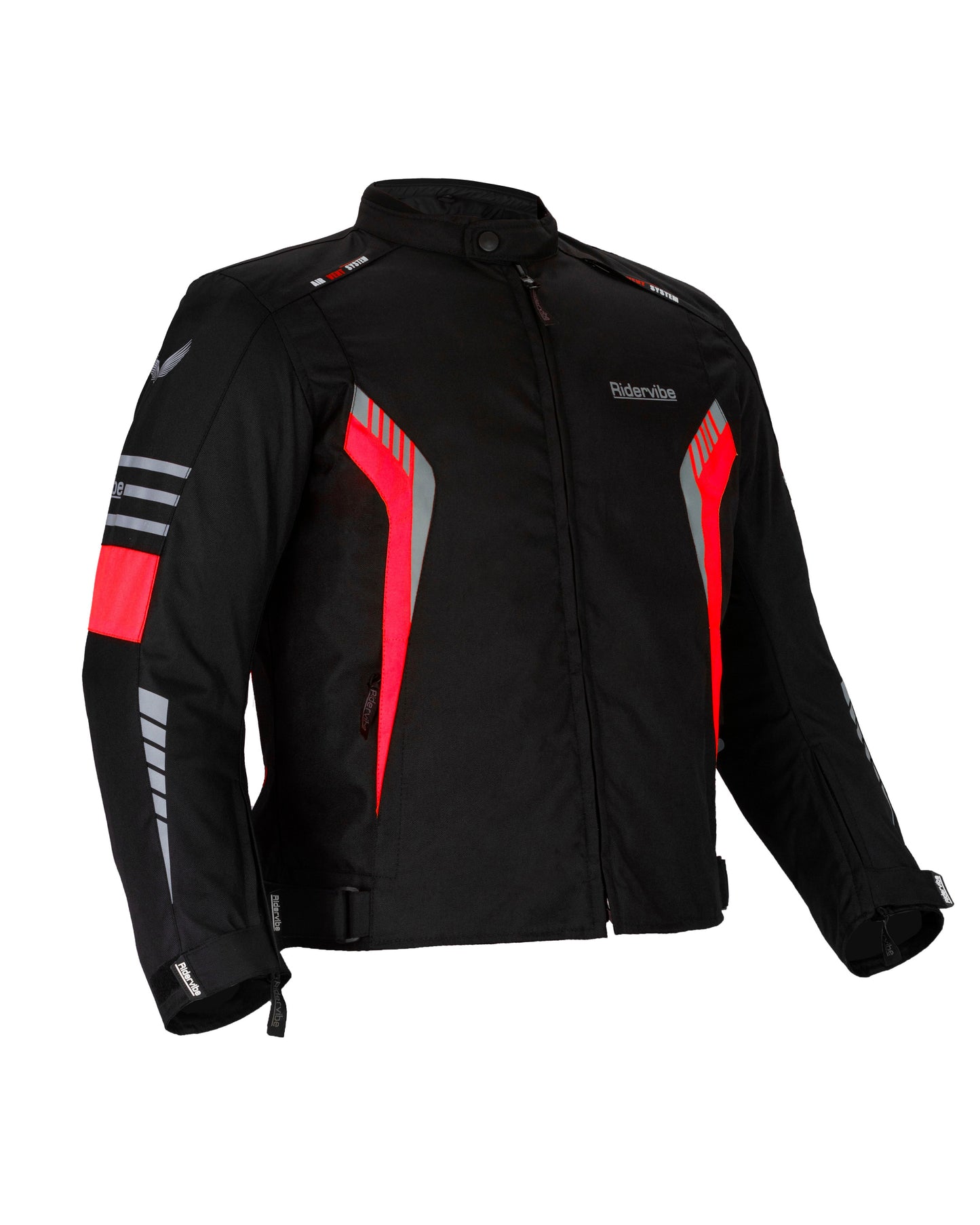 Dream Apparel Men's CE Armored Nylon & Mesh Motorcycle Red and Black Waterproof Biker Jackets