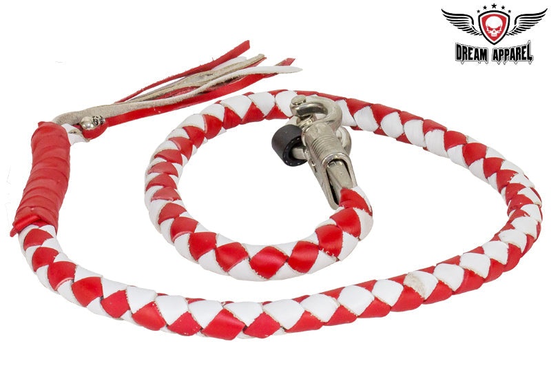 Red & White Get Back Whip For Motorcycles