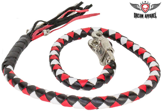 Black, Red & White Get Back Whip For Motorcycles