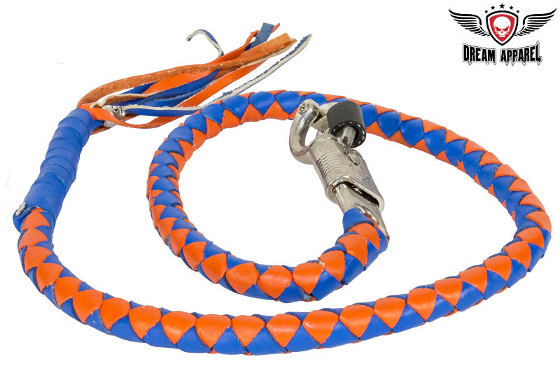 Blue & Orange Get Back Whip For Motorcycles