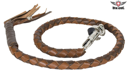 Two Tone Brown Get Back Whip for Motorcycles 42" Long