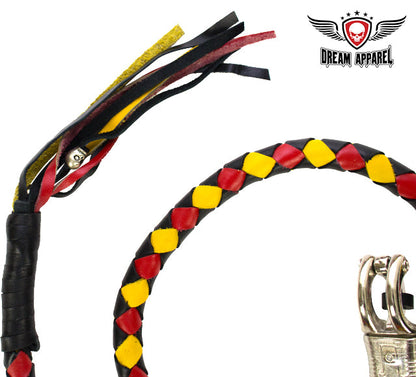 50" Inch Long Black, Yellow And Red Get Back Whip