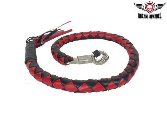 3" Fat Red & Black Get Back Whip for Motorcycles