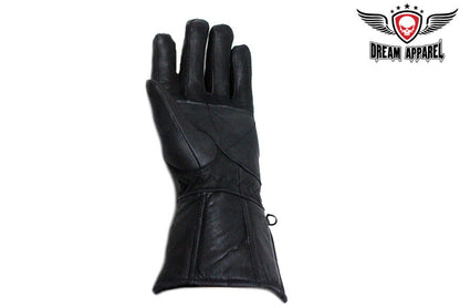 Motorcycle Gauntlet Glove With Concho & Studs