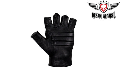 Deer Skin Leather Fingerless Riding Gloves