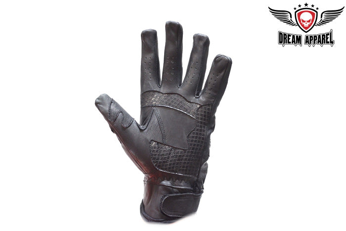 Men's Top Quality Leather Motorcycle Gloves With Air-Vents