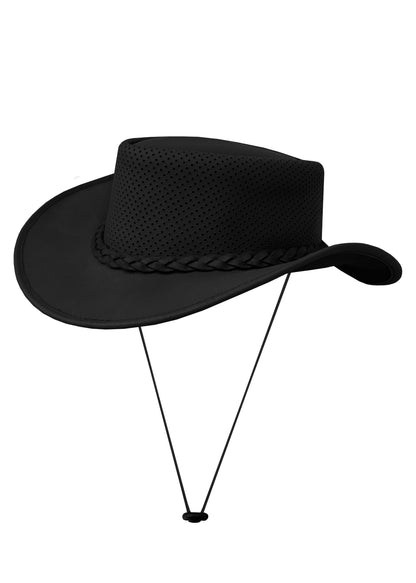 Dream Apparel Genuine Leather Cowboy Western Hat Men & Women - Steampunk Wide Brim Top Hat