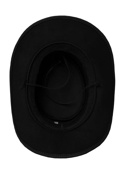 Dream Apparel Men's Black Premium Leather Western Cowboy Hat for Halloween Deadman