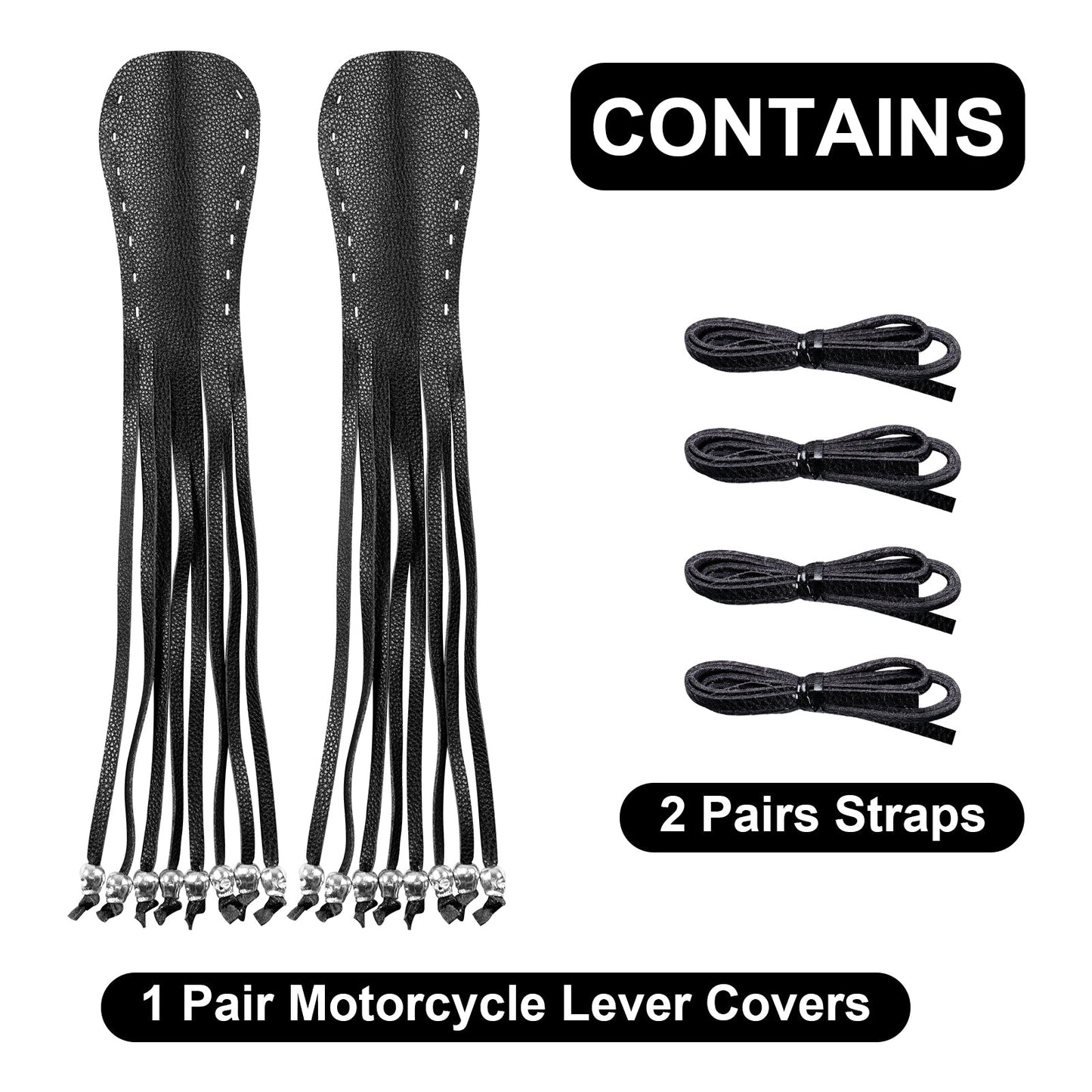 Dream Apparel Heavy Duty Motorcycle Skull Fringed Premium Black Brake Clutch Lever Grip Lever Cover