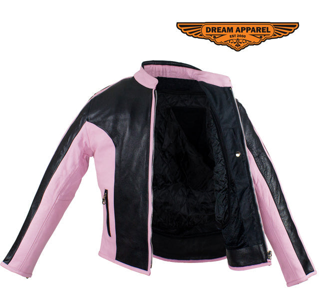 Womens Leather Jacket With Pink