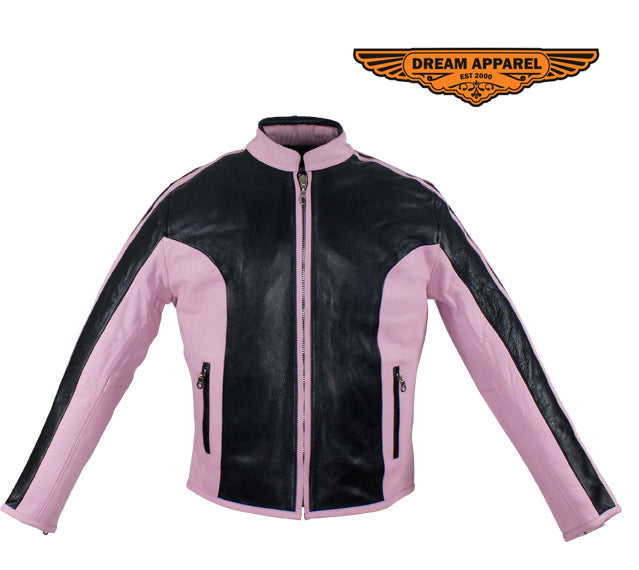 Womens Leather Jacket With Pink