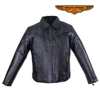 Women's Motorcycle Jacket With Zippered Cuffs