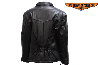 Women's Motorcycle Jacket With Lining & Braid