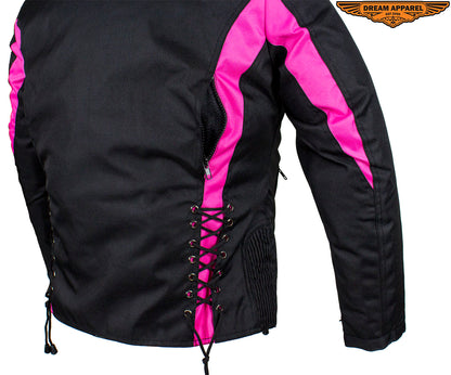 New Black & Pink Textile Racing Jacket