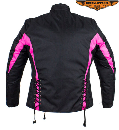 New Black & Pink Textile Racing Jacket