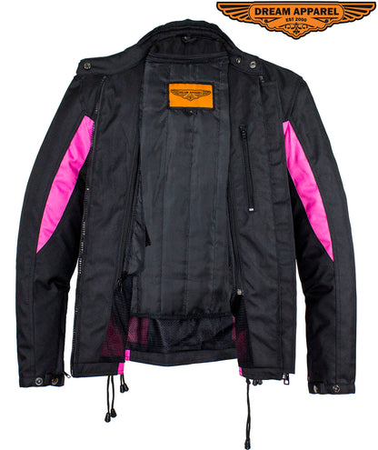 New Black & Pink Textile Racing Jacket