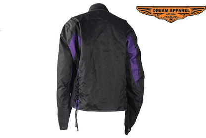 Womens Purple Textile Motorcycle Jacket